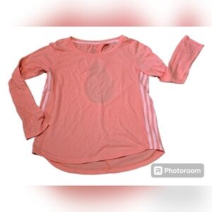 Adidas Womens Running Shirt Size Small Pink Climalite Long Sleeve Active Top